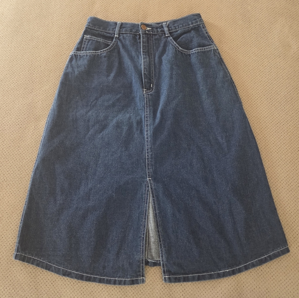 LA ROSE vintage Y2K denim jeans skirt slit in from women's size 13 14 skirt